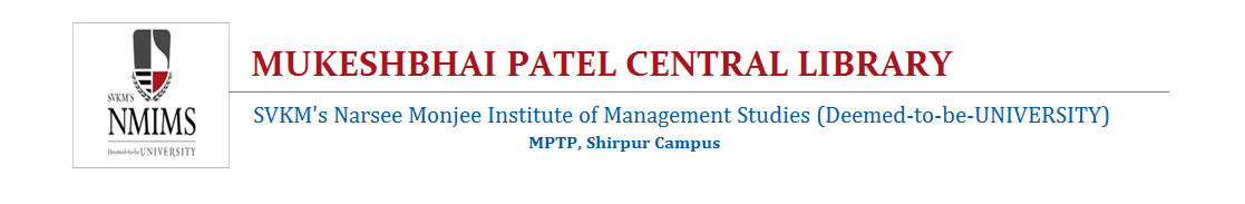 Mukeshbhai Patel Central Library, NMIMS, MPTP Shirpur Campus